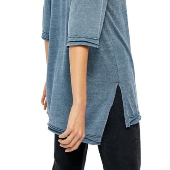 Free People OB1102104 Morgan Henley Top Smoke - Picture 3 of 7